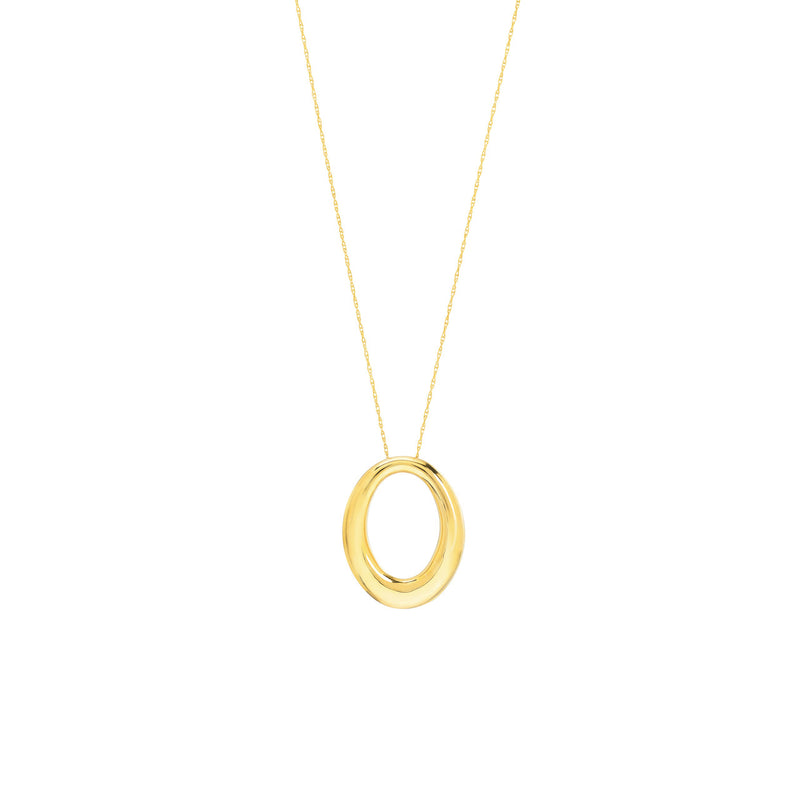 Simple tapered puffy oval pendant necklace by My Store, featuring a sleek design and elegant finish.