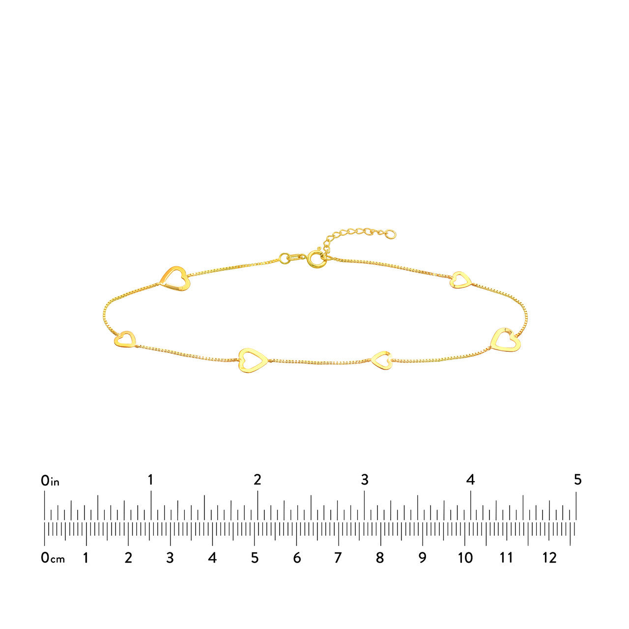 Sideways Open Hearts Anklet 4