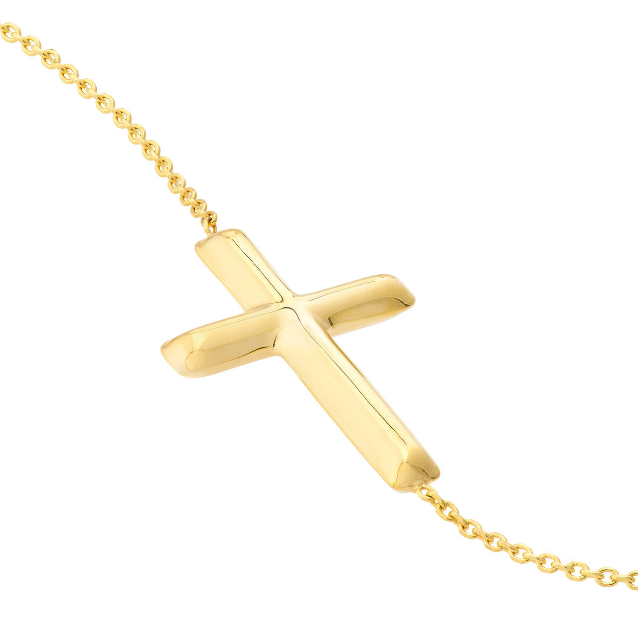 Sideways Cross Adjustable Bracelet - 7.50", Yellow 10