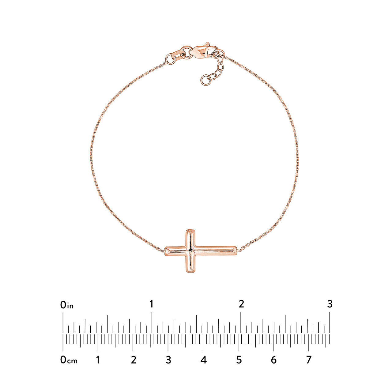 Sideways Cross Adjustable Bracelet - 7.50", Yellow 7