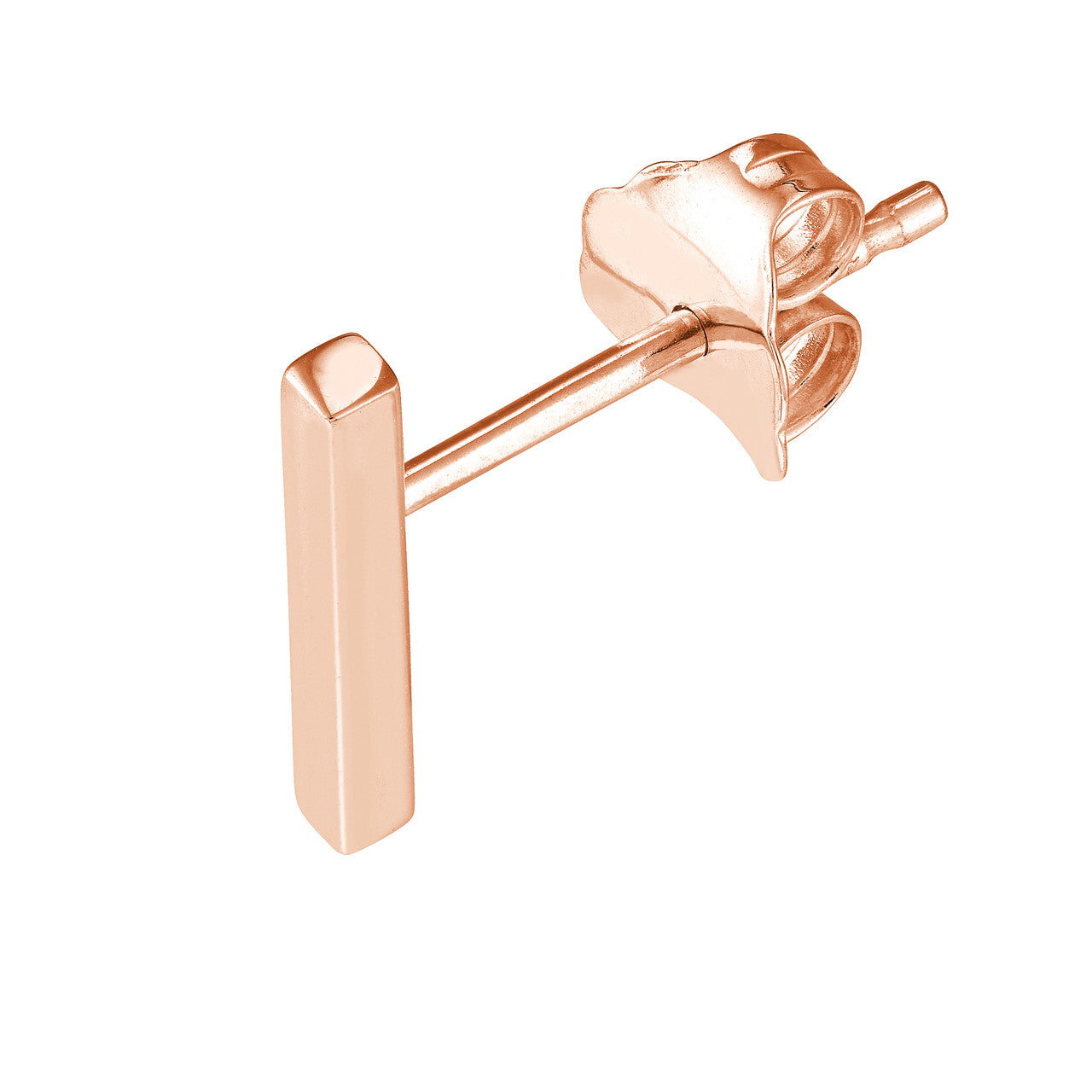Mini staple bar earrings by My Store in a sleek silver finish, showcasing a modern and minimalist design.