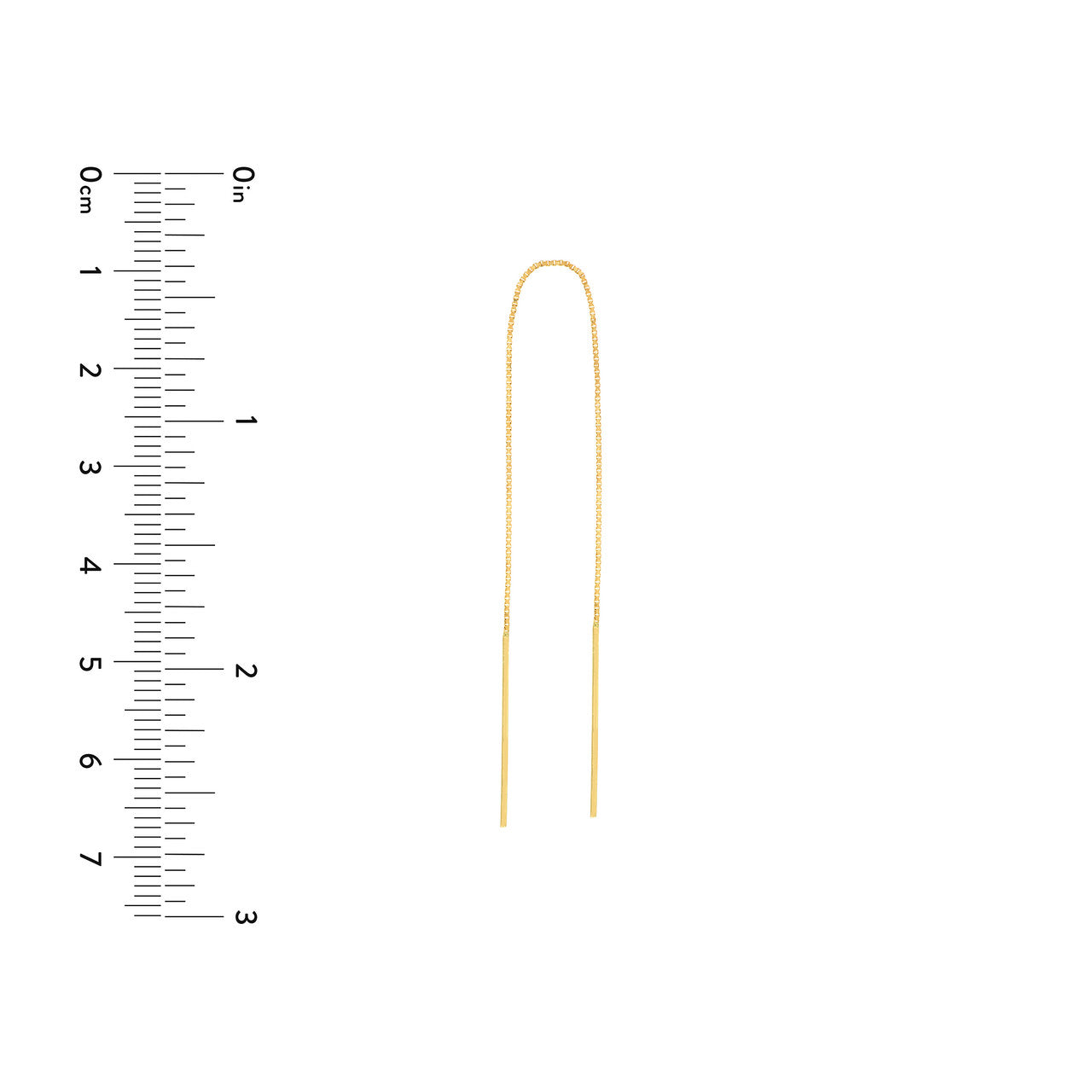 14K gold chain threader earrings, alternate view