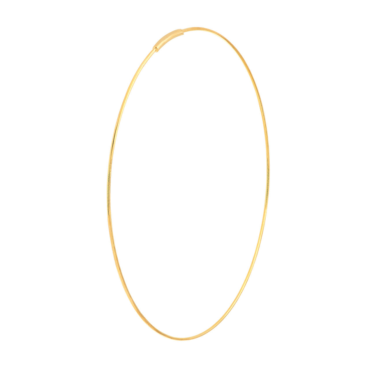 14K yellow gold endless wire hoop earrings, sleek minimalist design