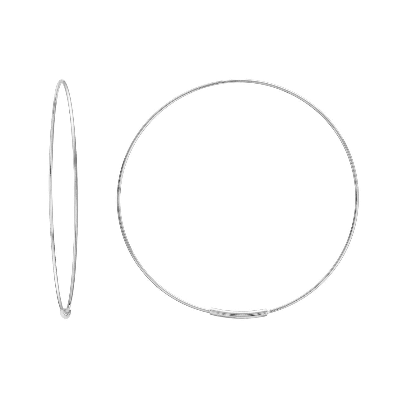 Endless wire hoop earrings by My Store, featuring a sleek and minimalist design in a polished finish.