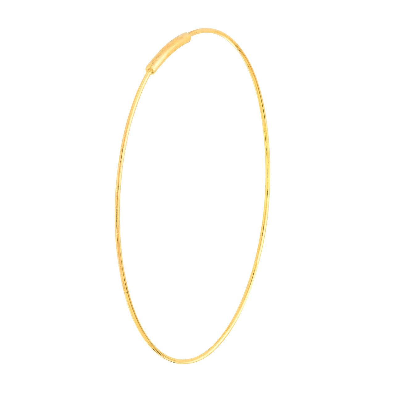 14K yellow gold endless wire hoop earrings, additional view