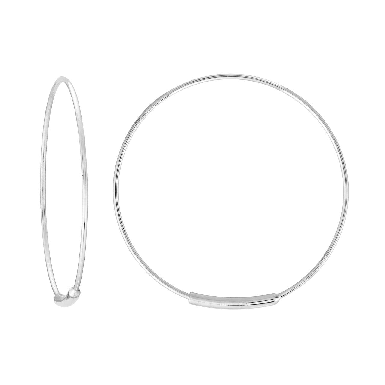 Endless wire hoop earrings by My Store featuring a sleek, minimalist design in polished metal.