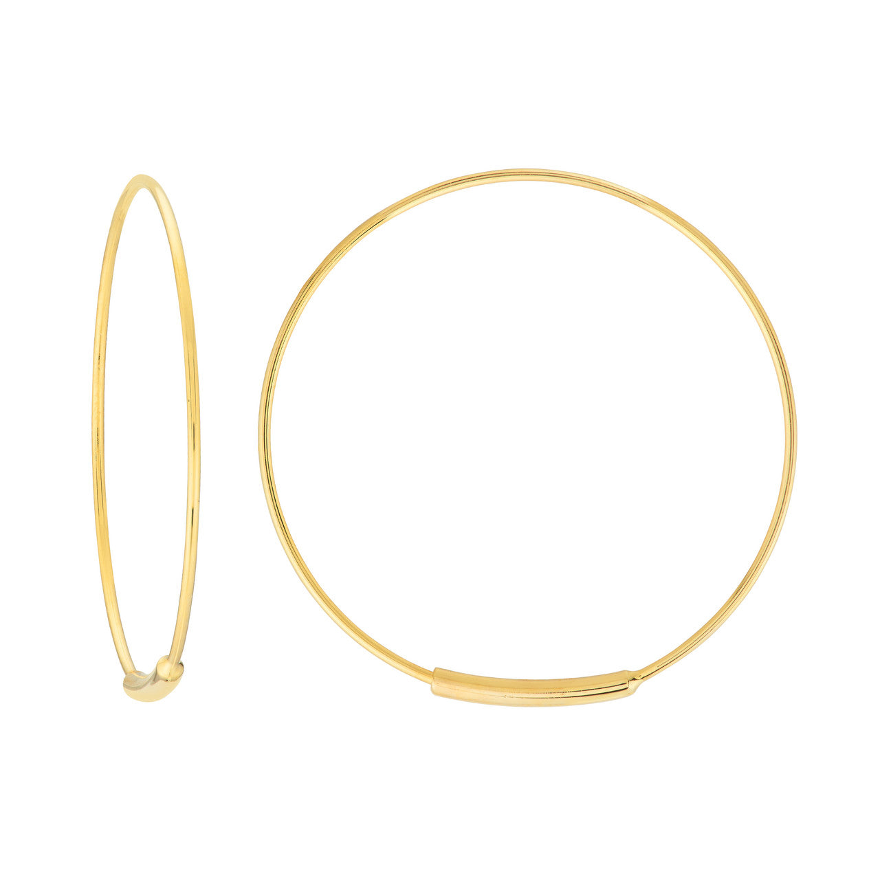 Endless wire hoop earrings by My Store, featuring a sleek, minimalist design and a polished finish.
