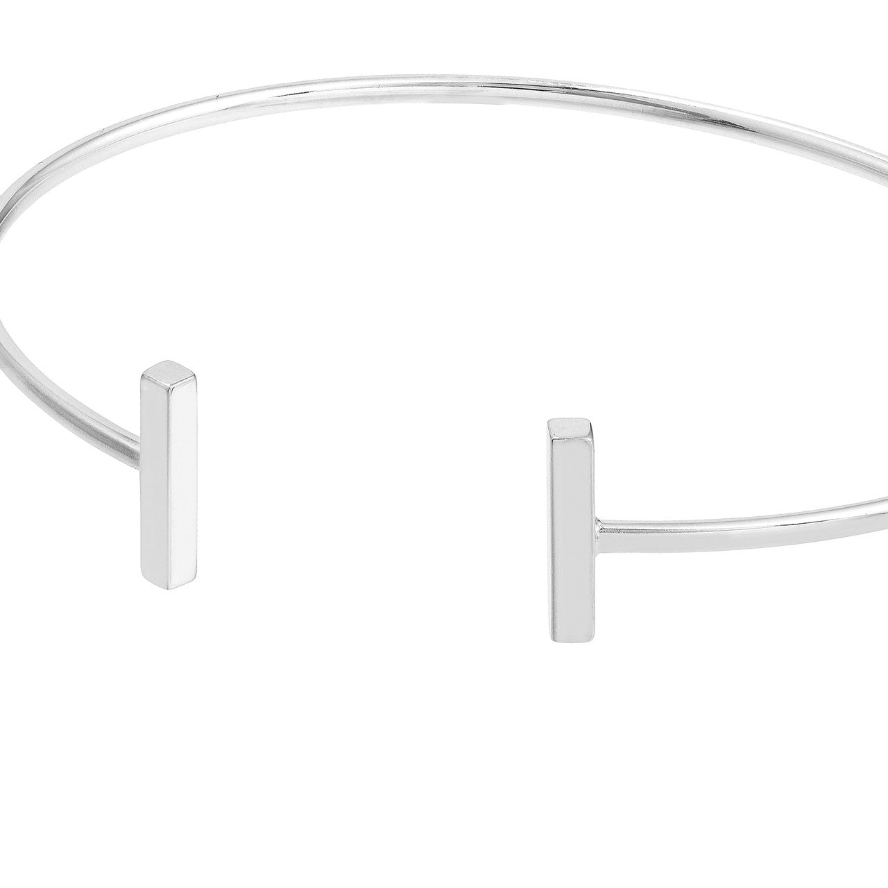 Staple Bar Cuff Bangle - white Gold 1