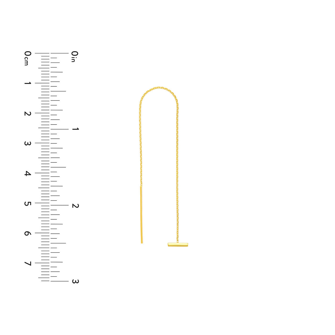 Gold bar drop earring