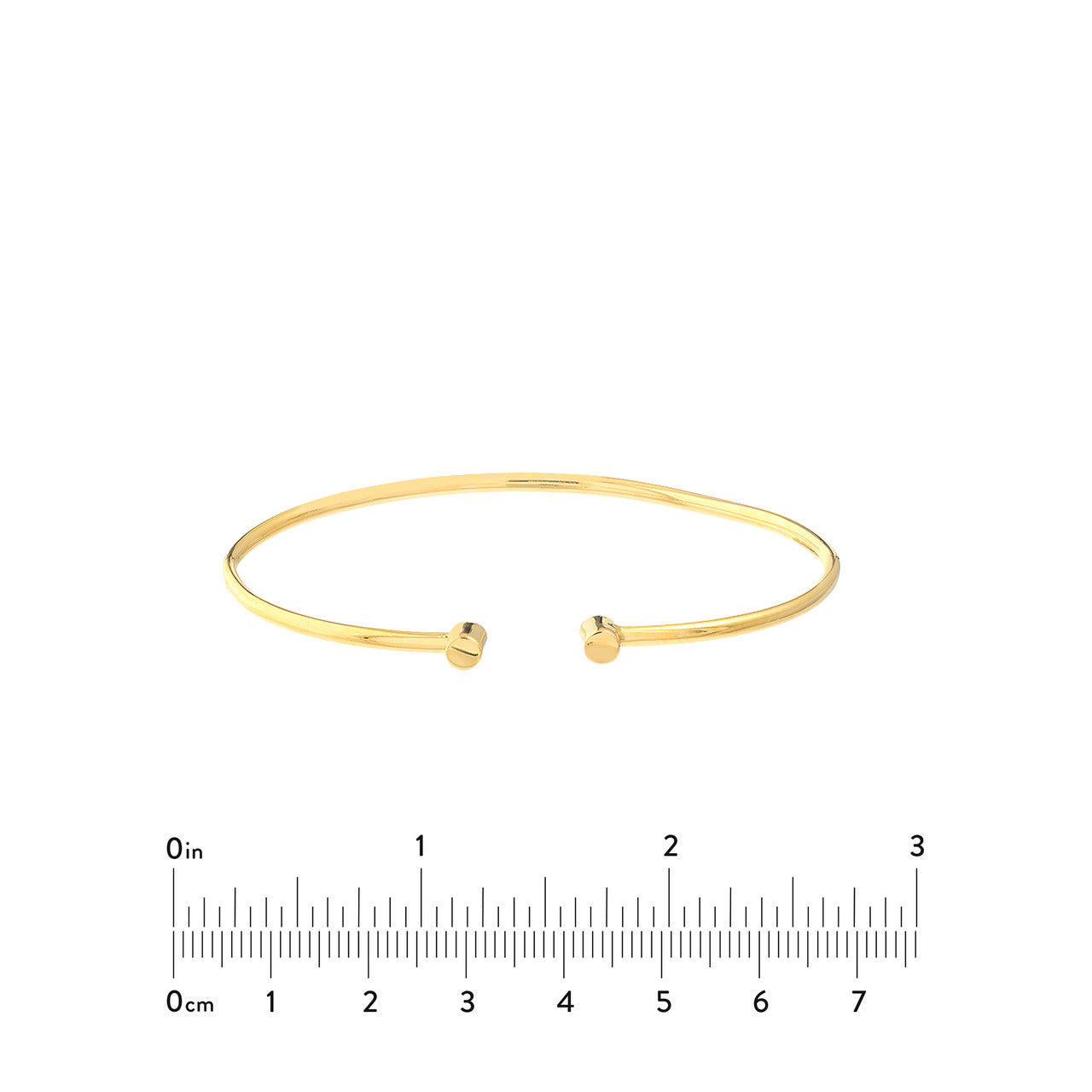 Cuff Bangle with Round Ends - Yellow