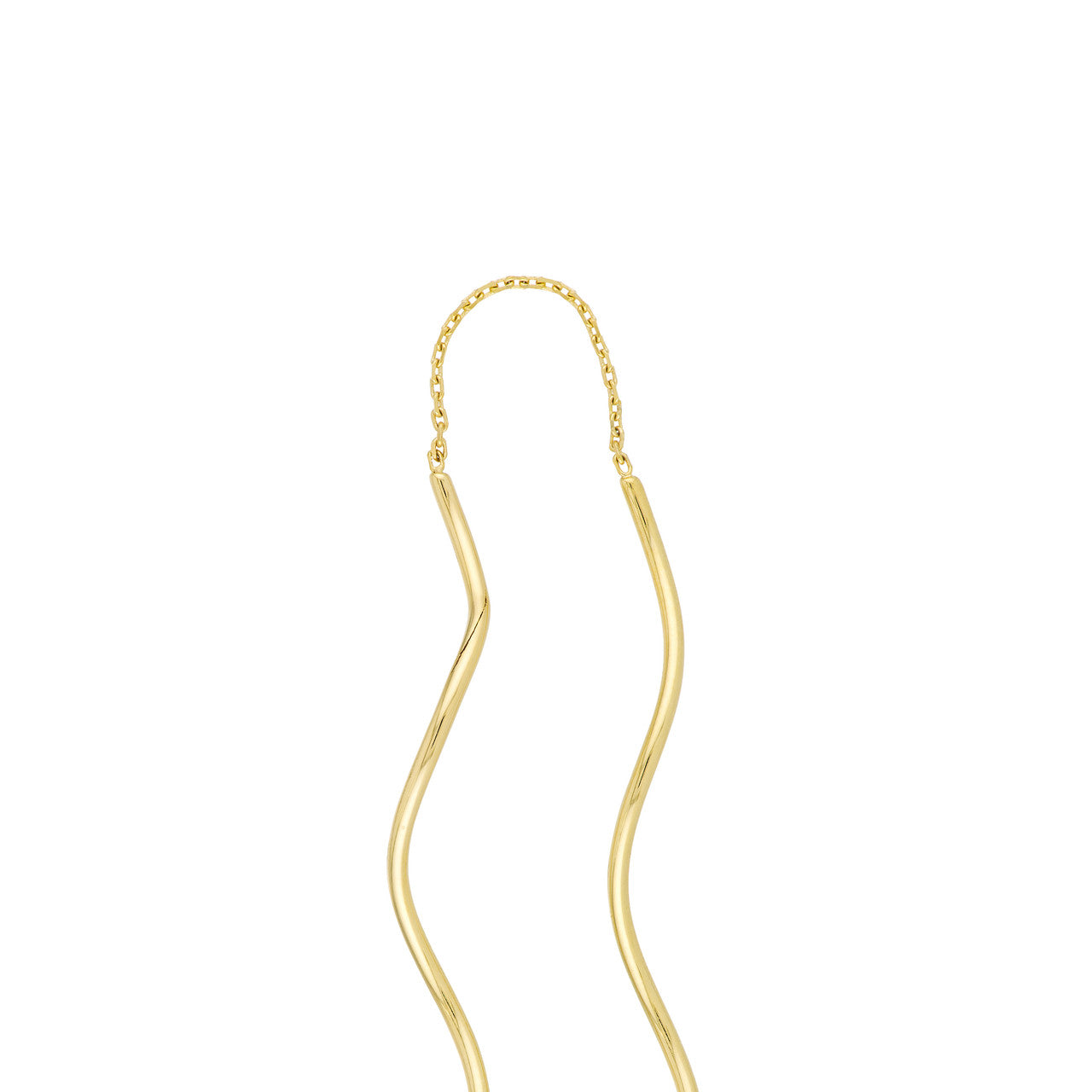Wavy Chain Long drop Earrings - Via Jewelry