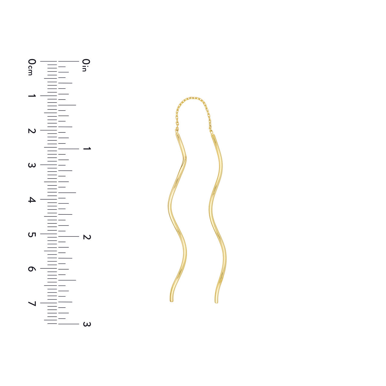 Wavy Chain Long drop Earrings - Via Jewelry