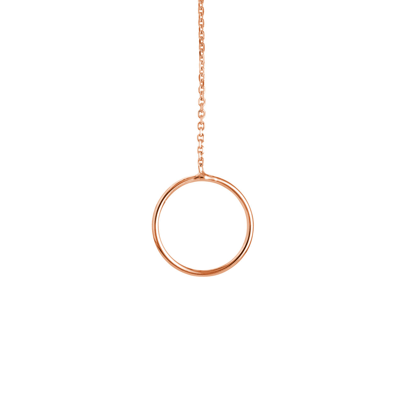 14K gold circle drop glide earrings, side view
