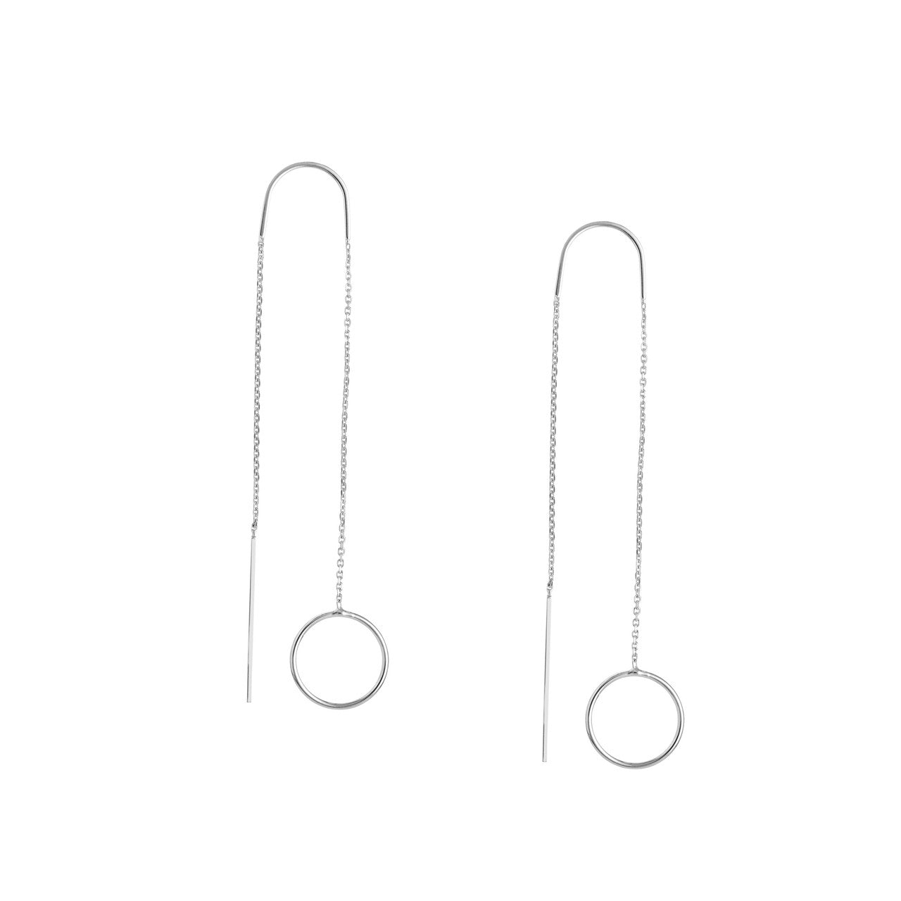 14K gold circle drop glide earrings, additional view