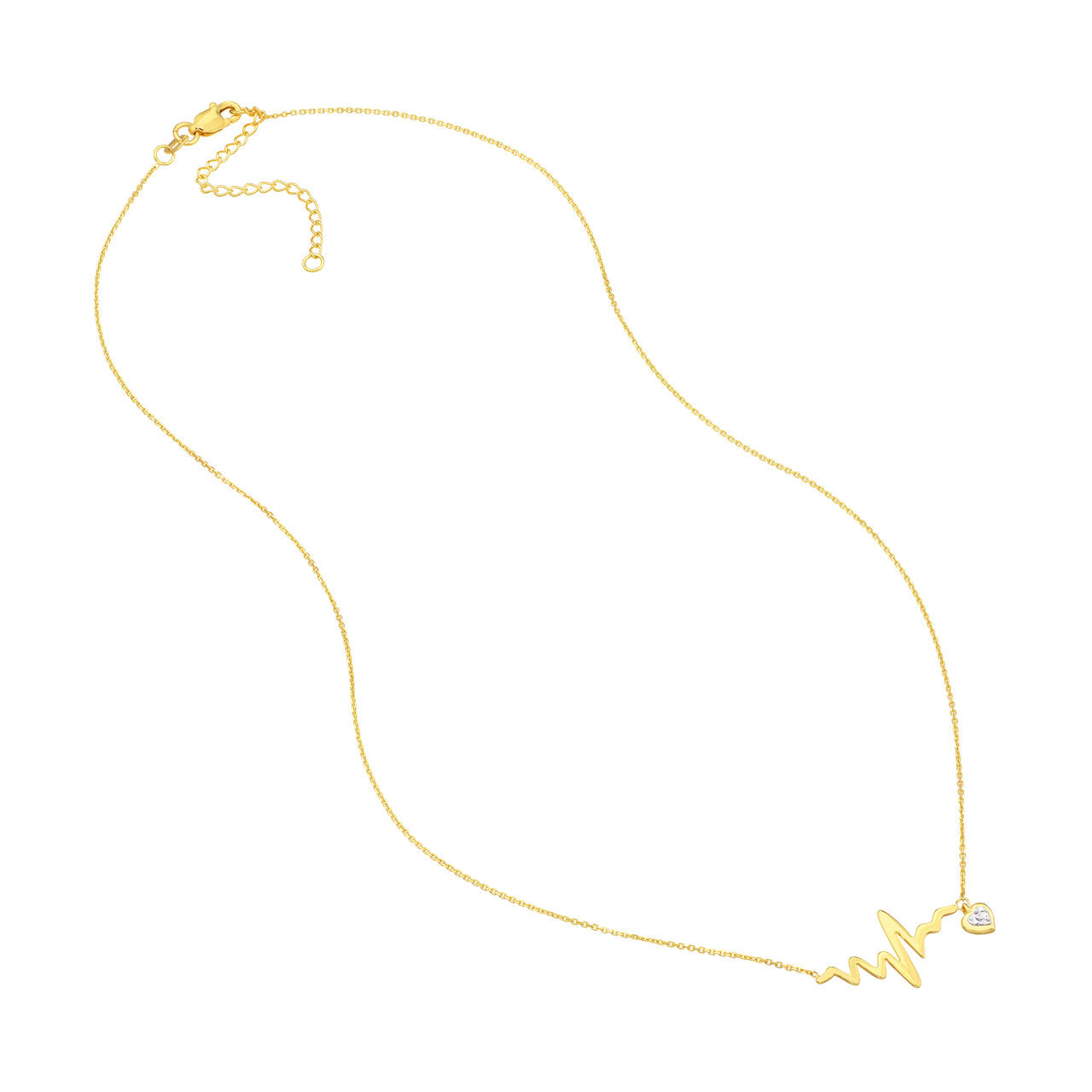 14K gold endless heart drop necklace, additional view