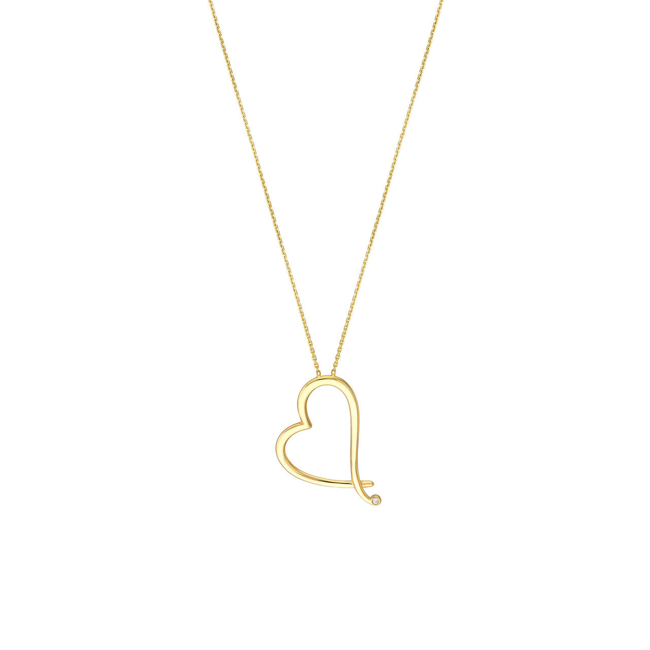 Tilted Open Heart Adjustable Necklace