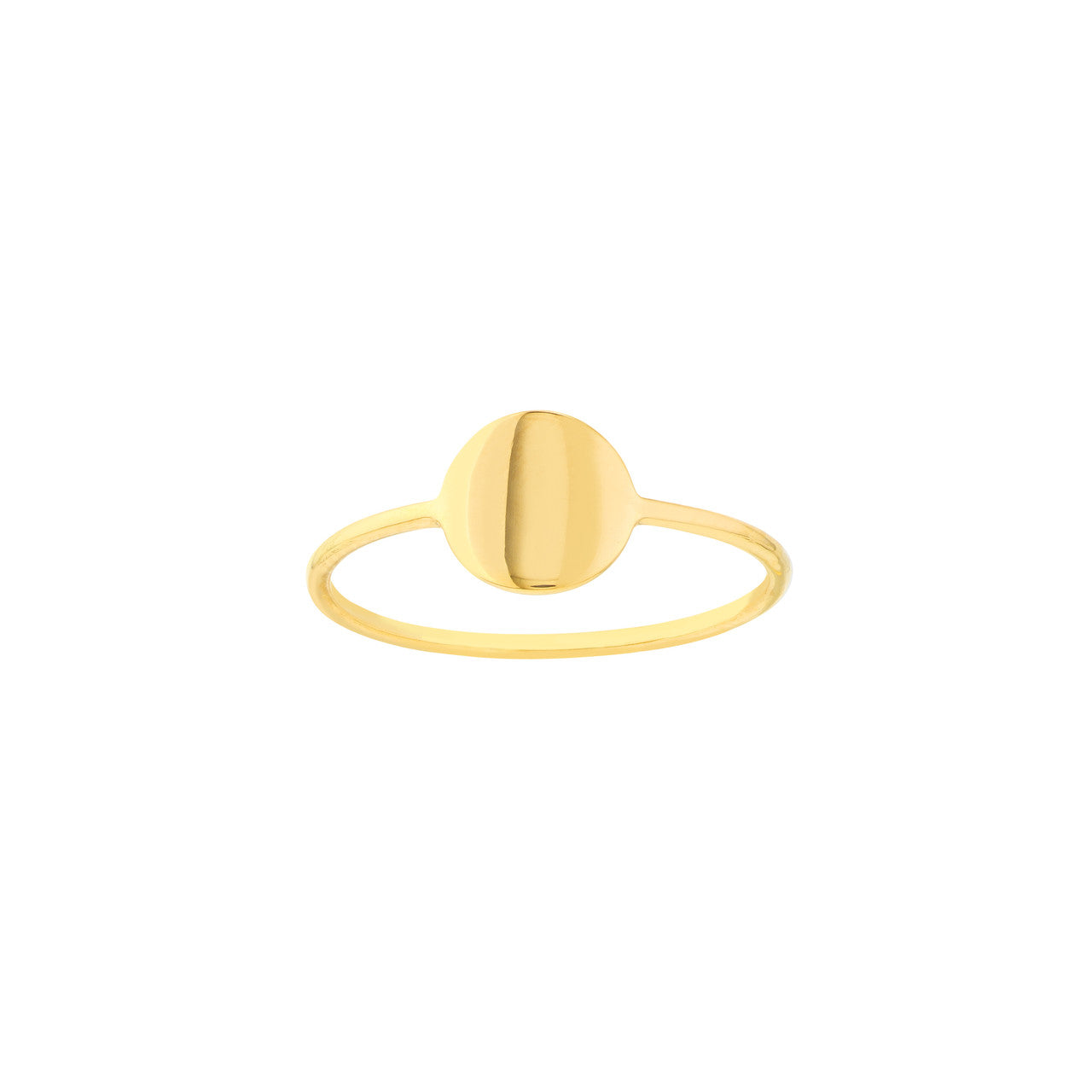14K gold disc wire ring, intricate design with polished finish
