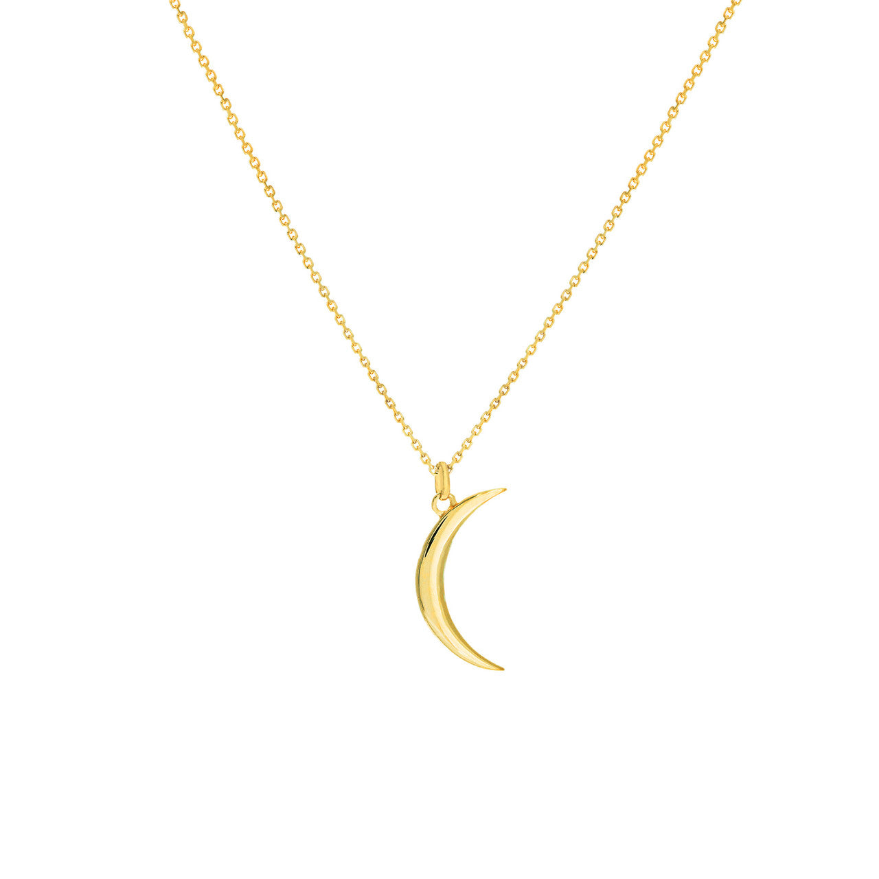 14K gold crescent moon pendant necklace