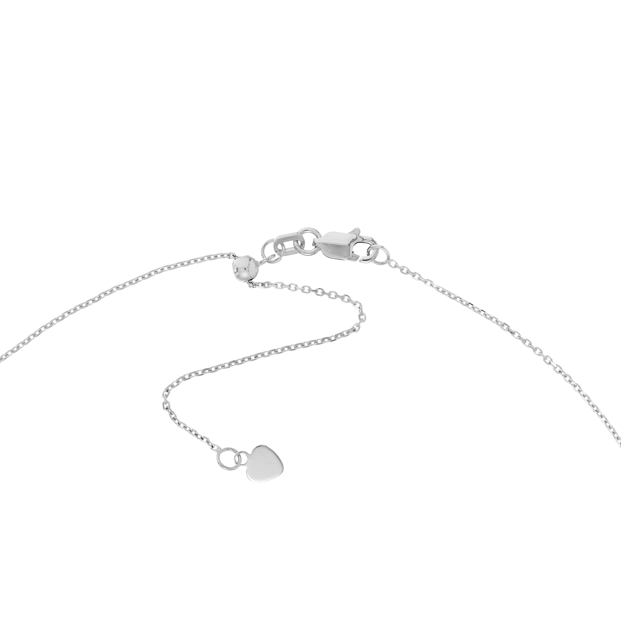 14K gold bezel set diamond choker, side view