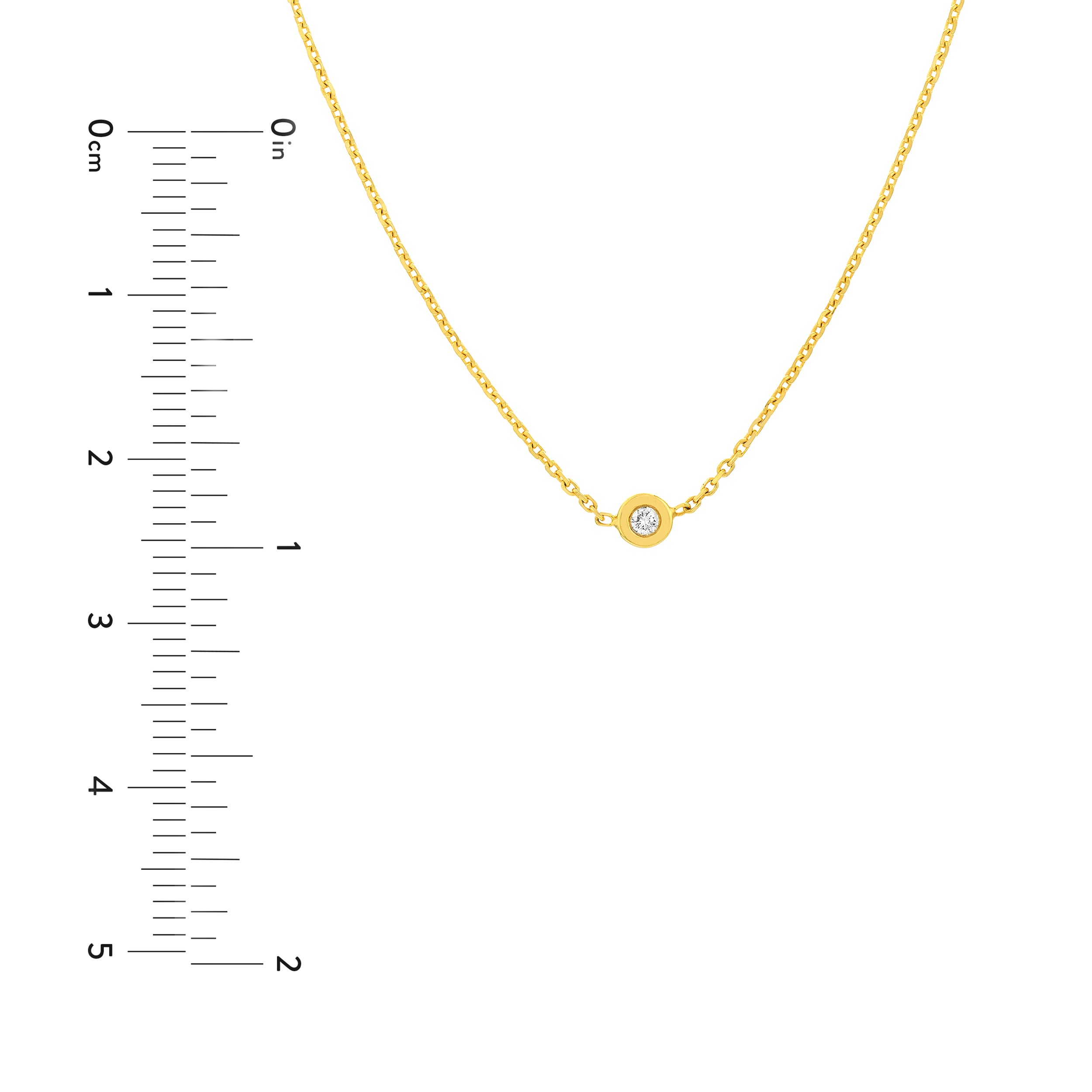 14K gold bezel set diamond choker, additional view