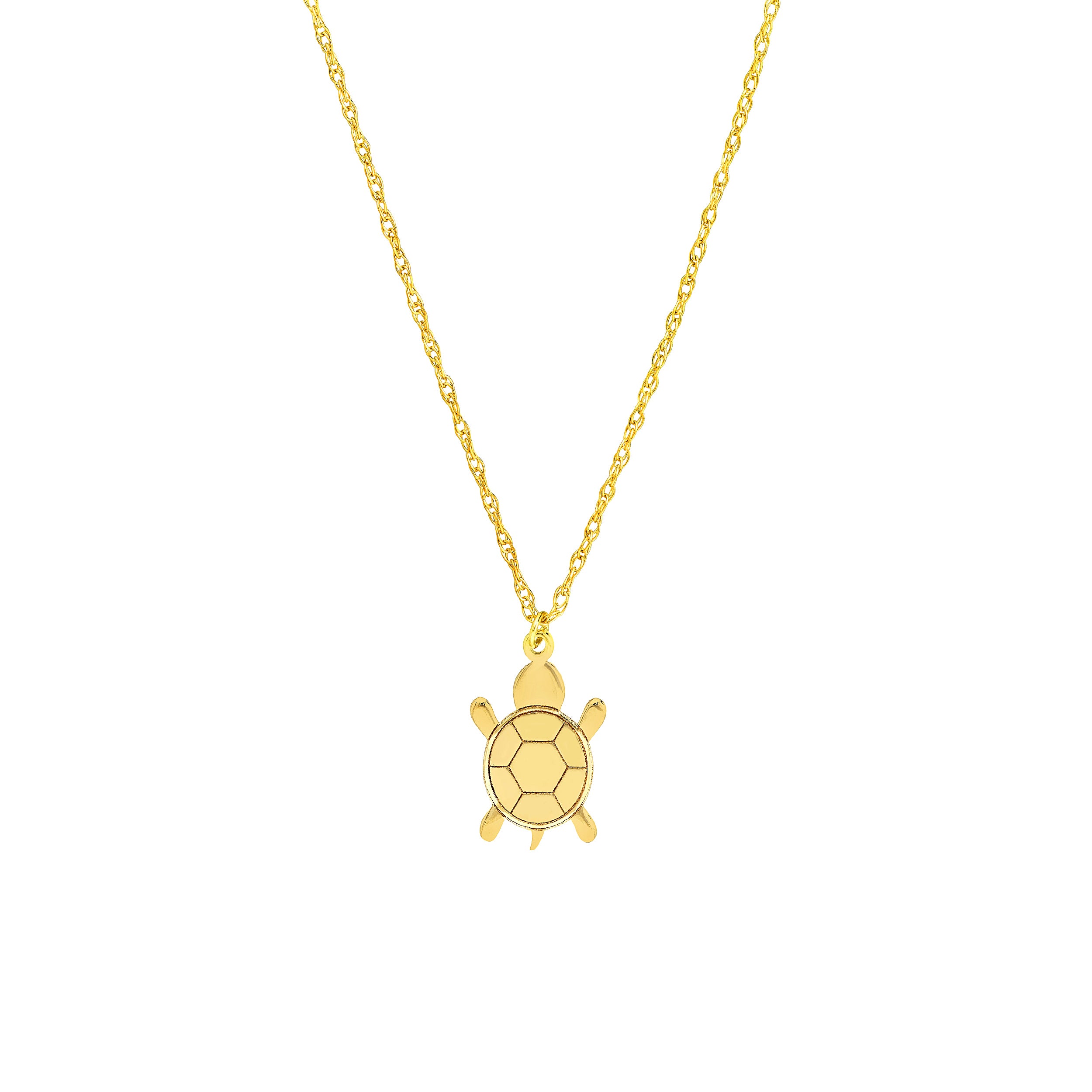 14K gold mini turtle pendant necklace