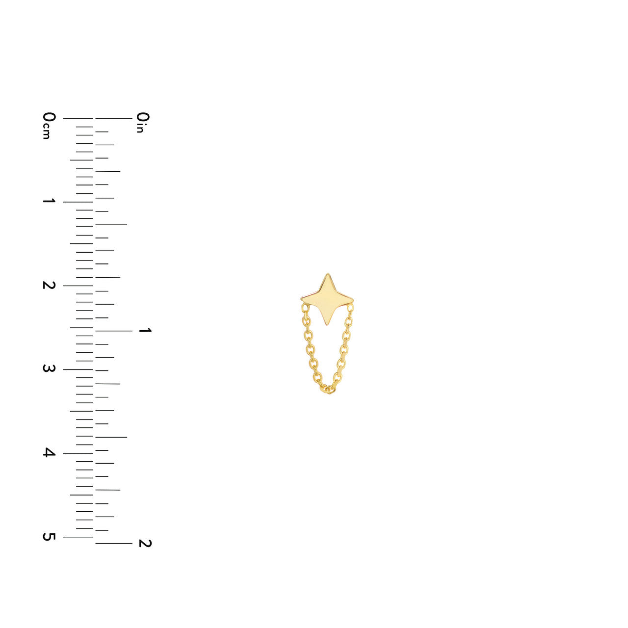 4 Point Star W Chain Drape Ear
