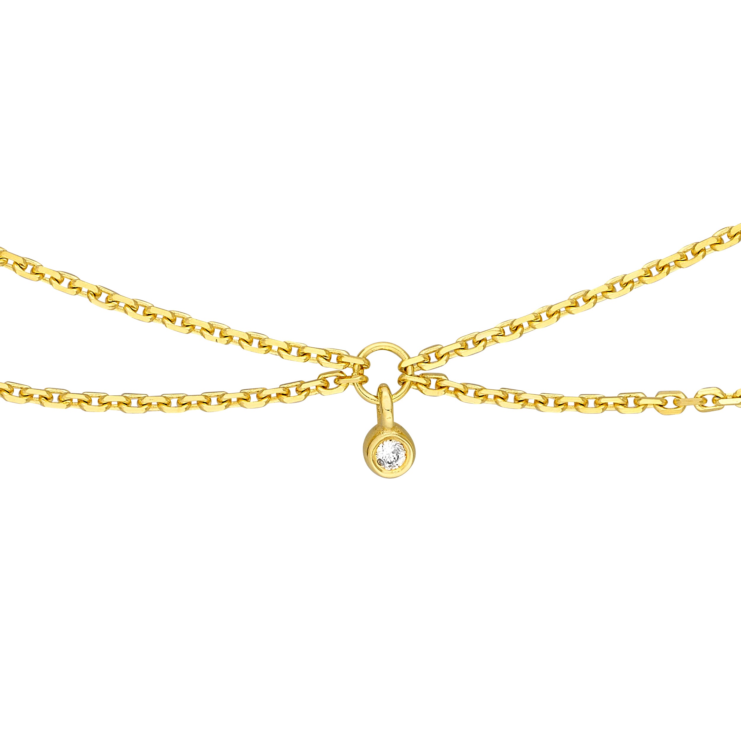 14K gold diamond chain drape choker, alternate view