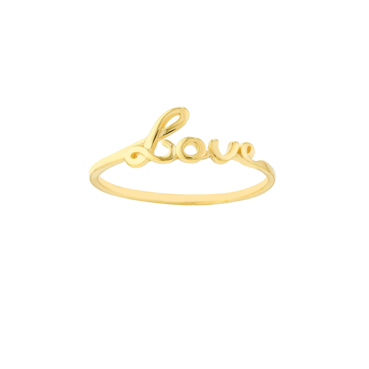 14K gold cursive love ring