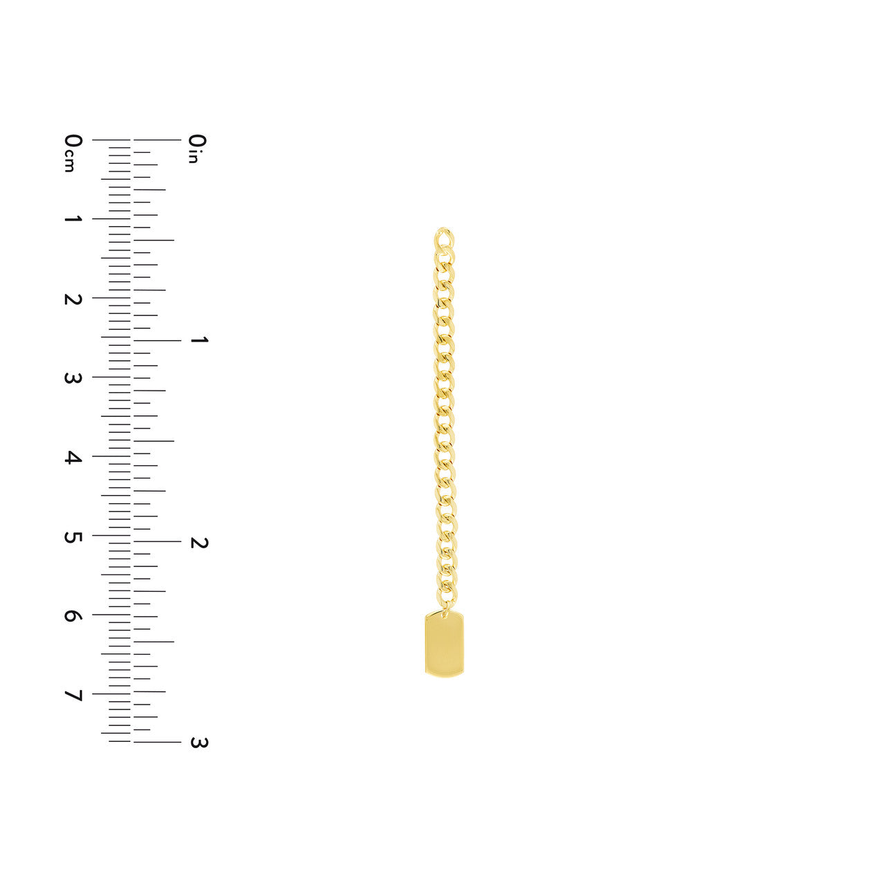 Tag on Curb Chain Drop Earrings