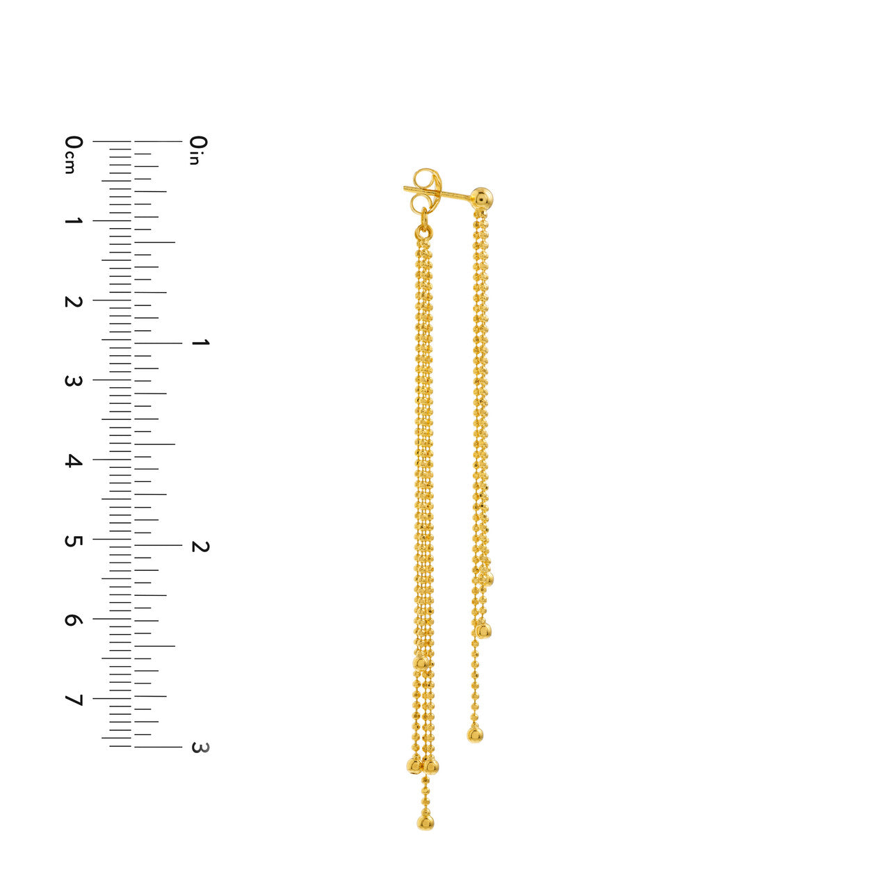 Simple golden raindrops bead earrings by VIA Jewelers, featuring a delicate design and elegant shine.