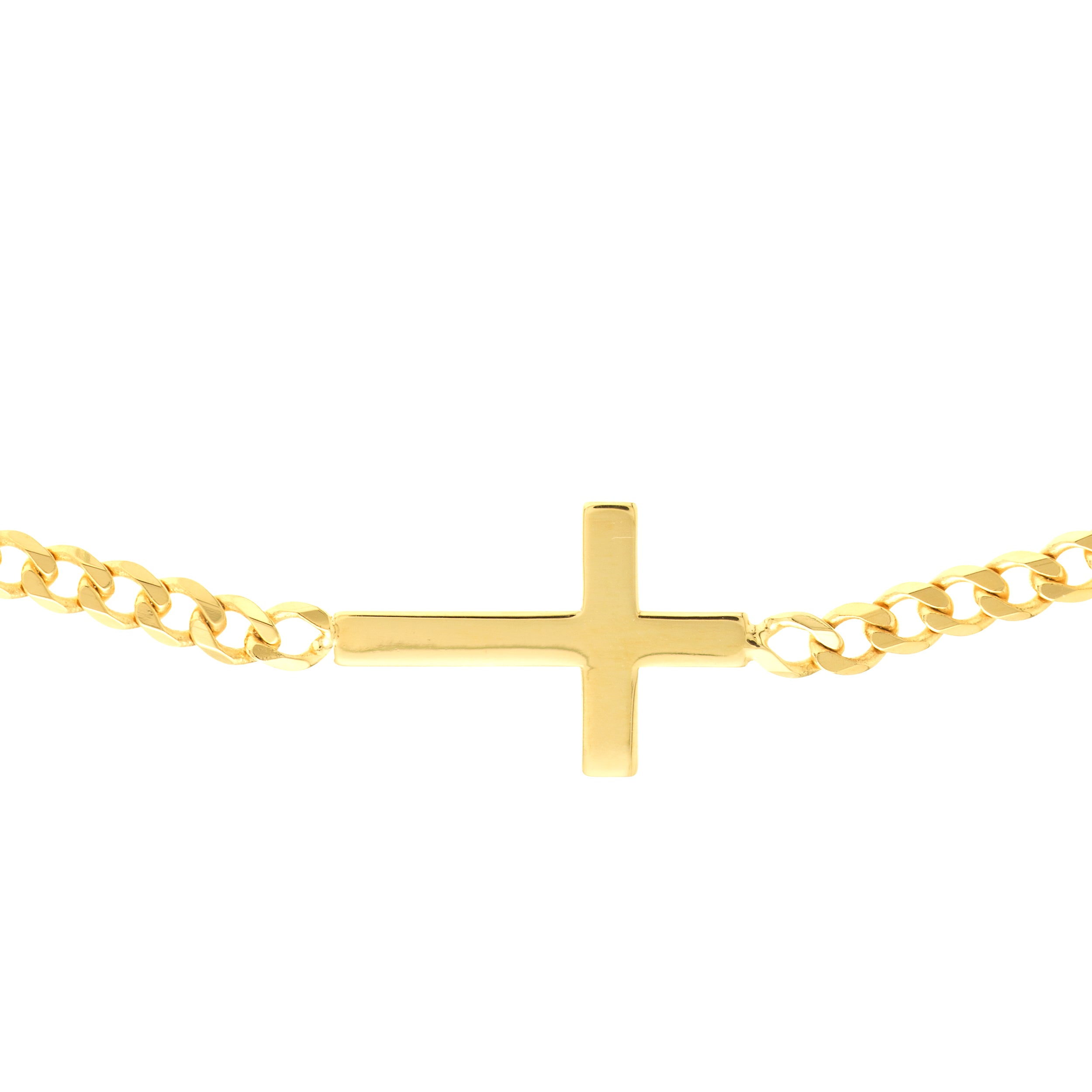 14K gold sideways cross choker, additional view
