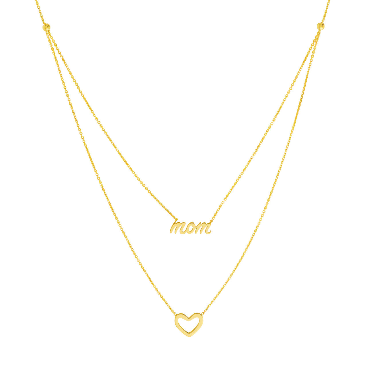 Script Mom and Open Heart Duet Necklace