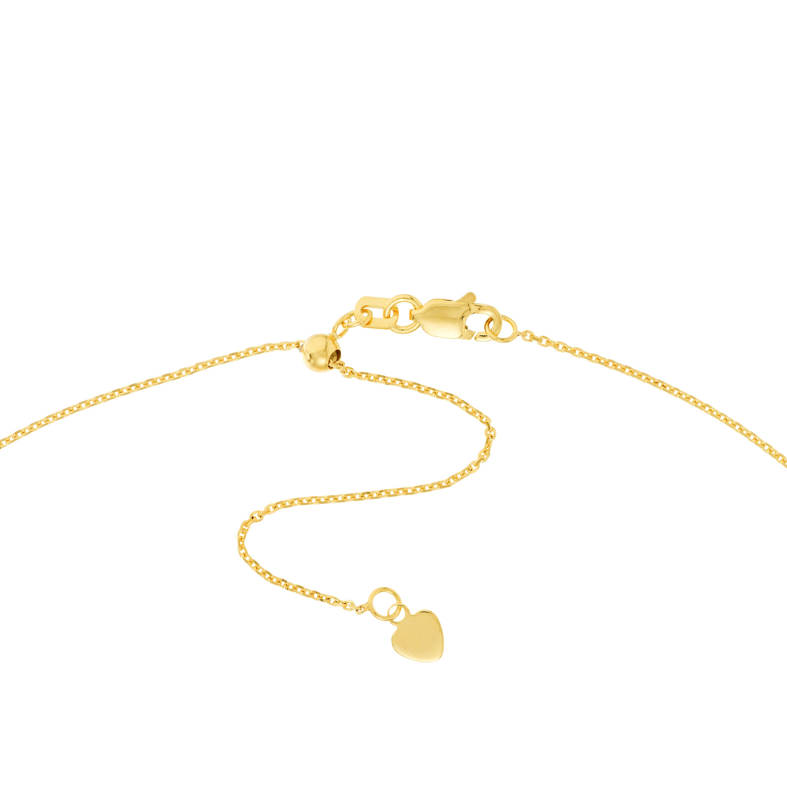 14K gold bead stations double chain choker, alternate view