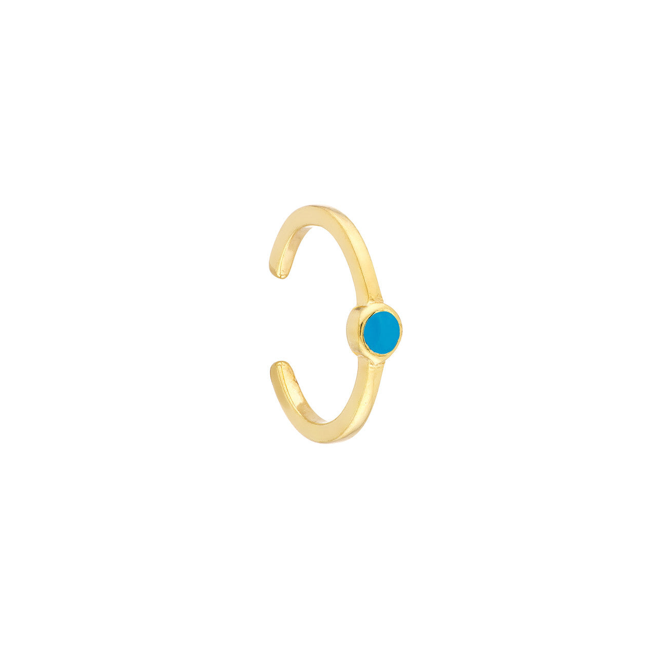 Turquoise Enamel Bezel Earring Cuffs
