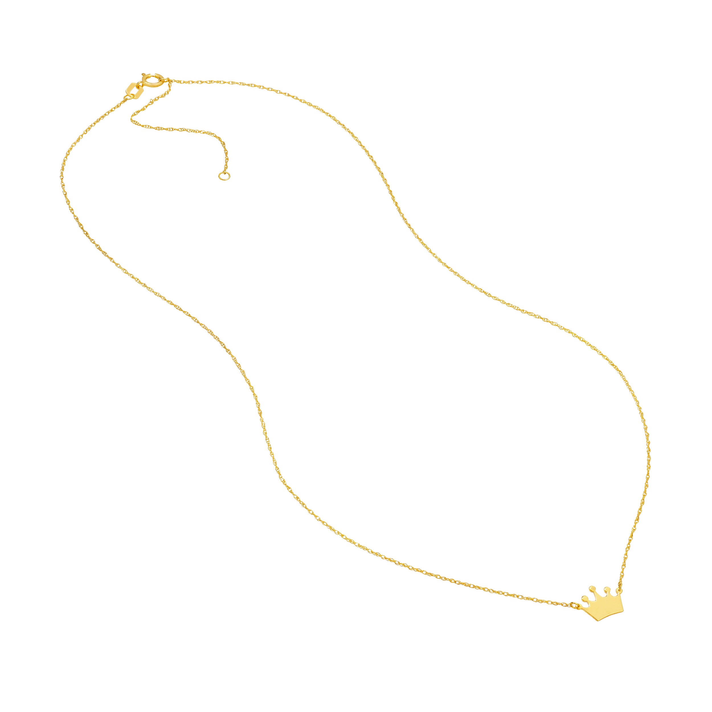 14K gold mini crown pendant necklace, additional view