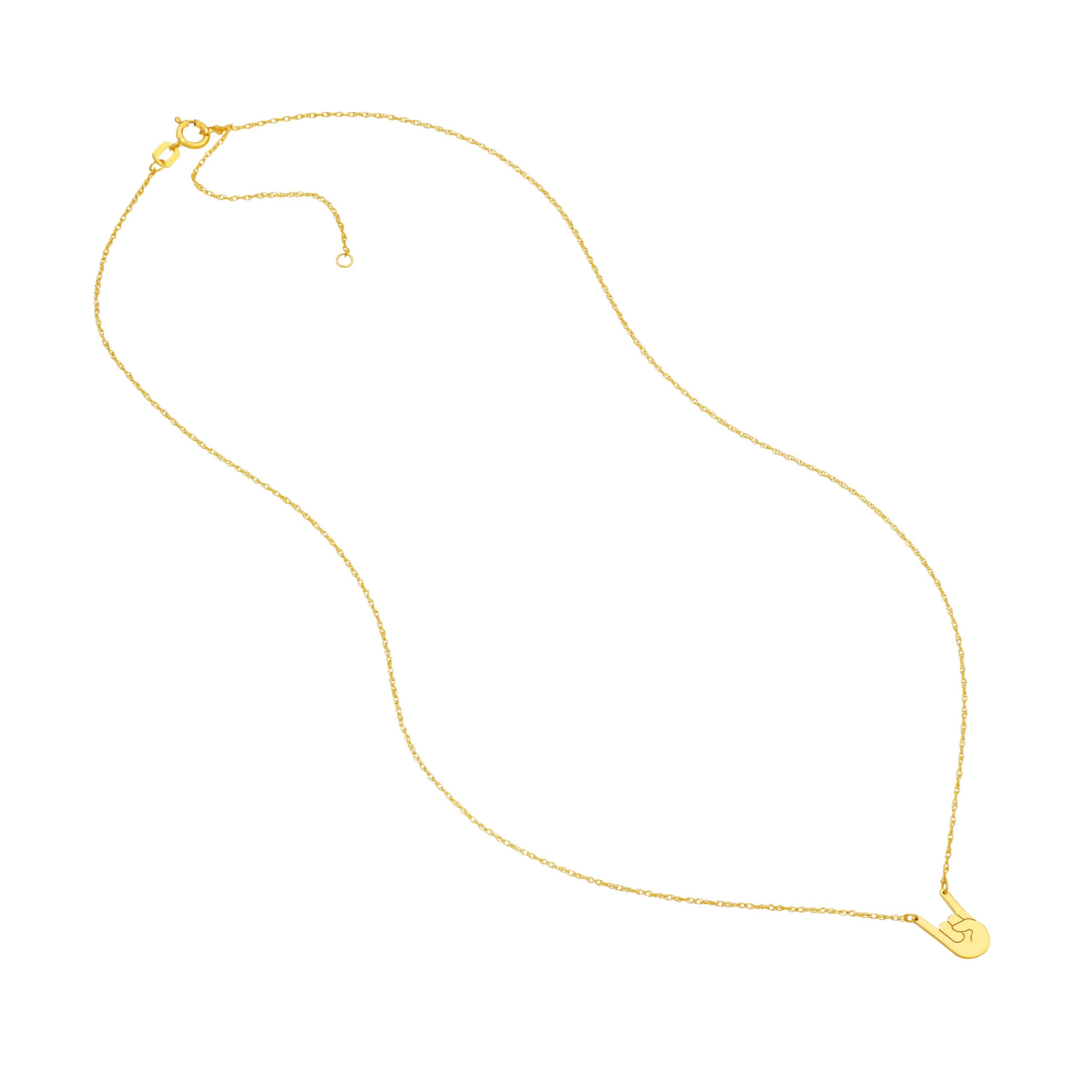 14K gold rock on pendant necklace, alternate view