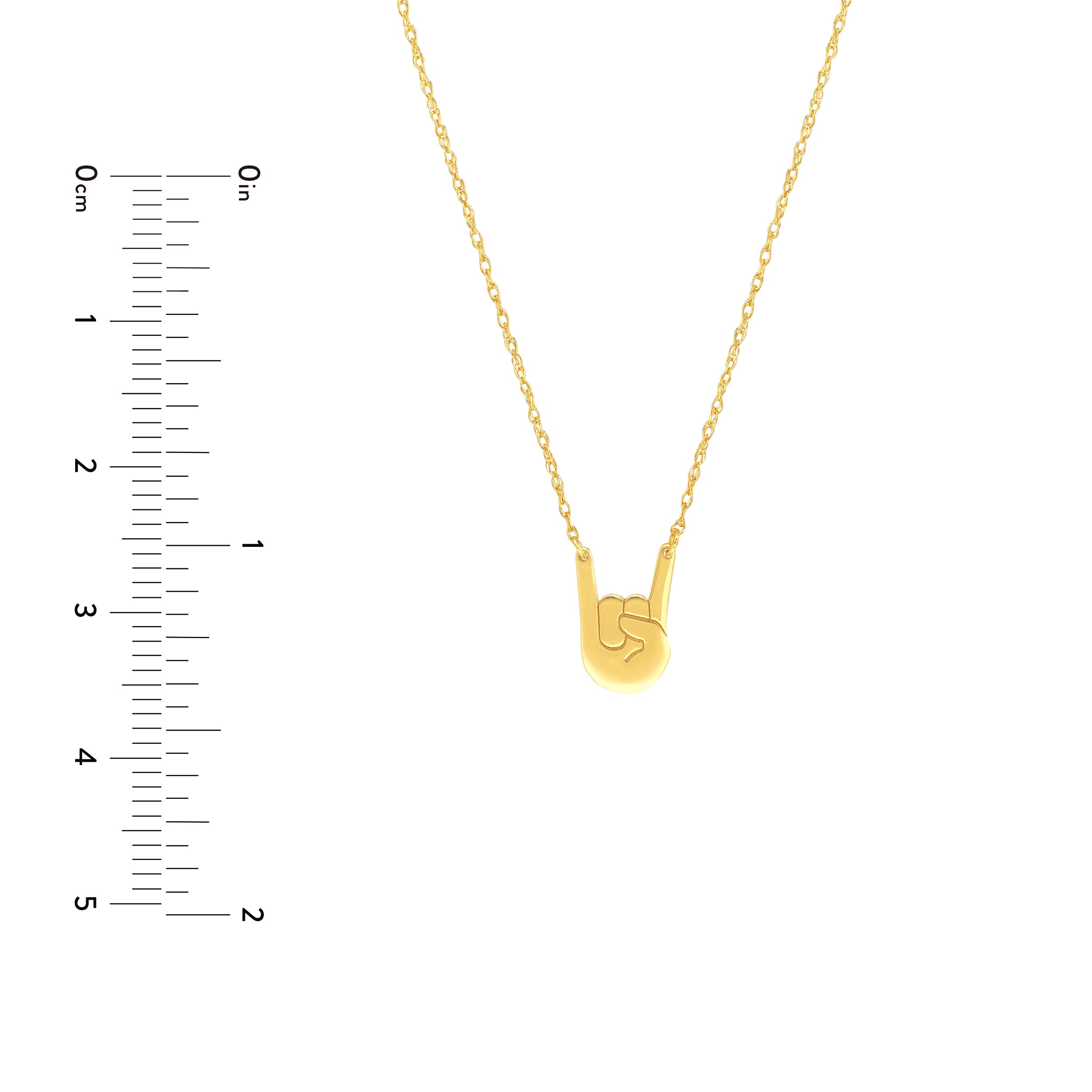 14K gold rock on pendant necklace, close-up of the pendant