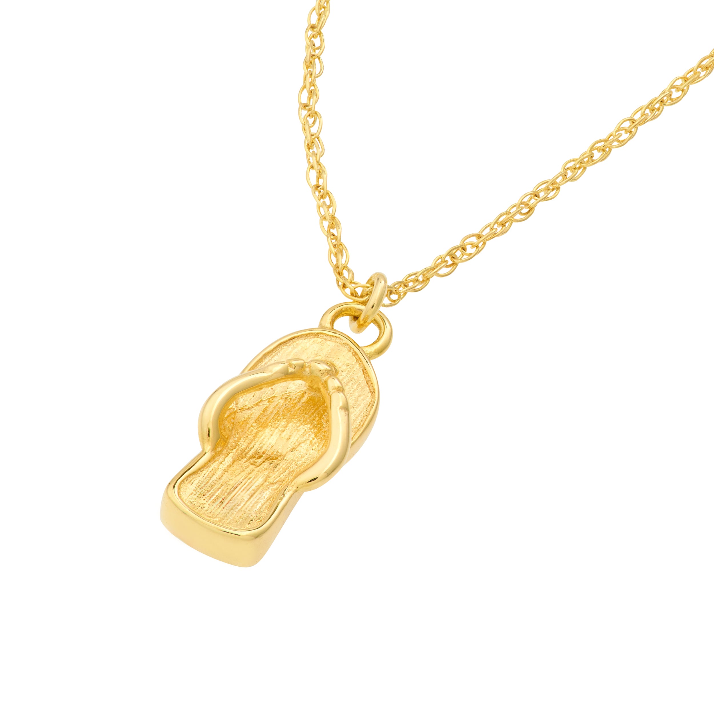 14K gold flip flop pendant necklace, alternate view