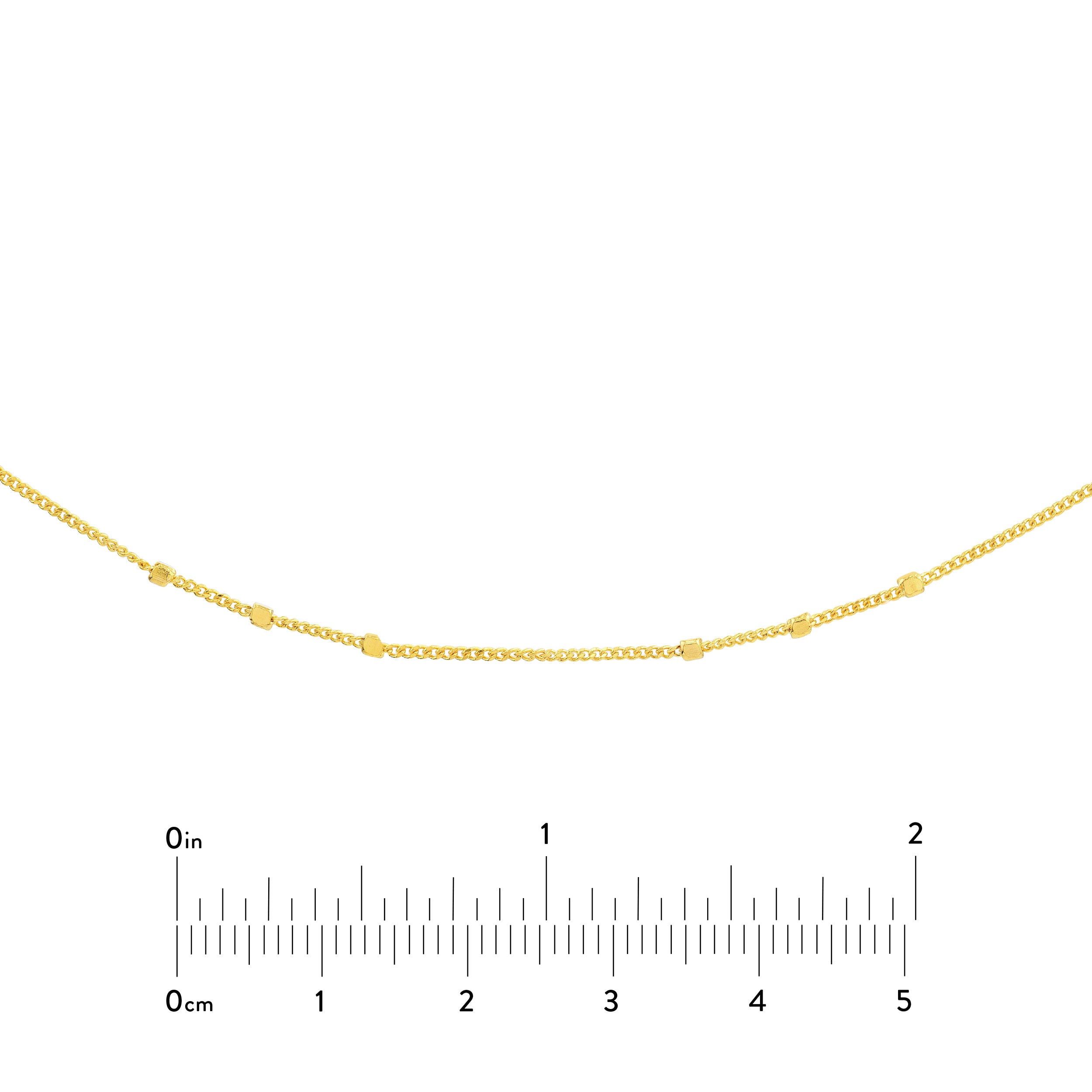 14K gold Saturn choker, close-up of the chain links
