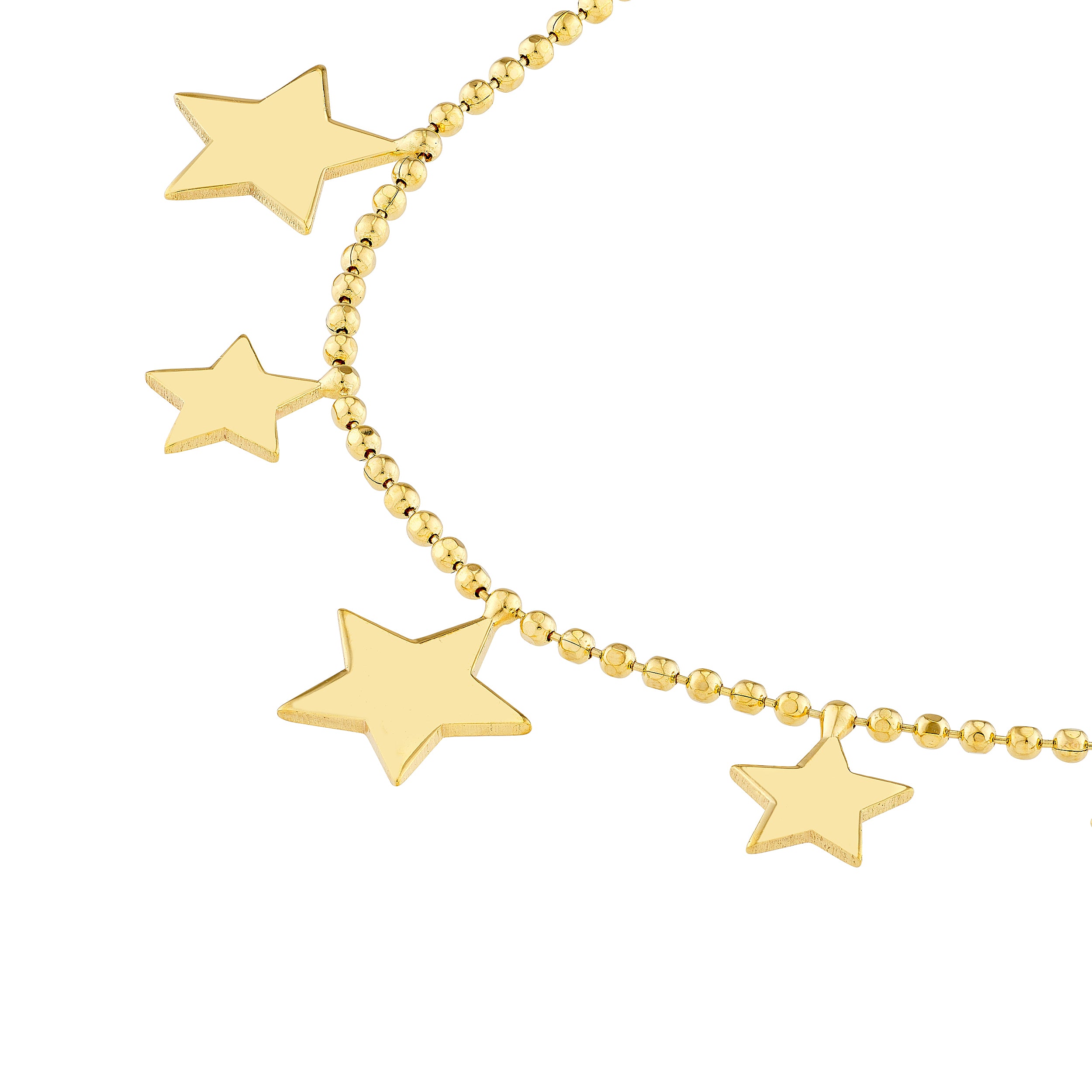 14K gold multi-star dangle choker, alternate view