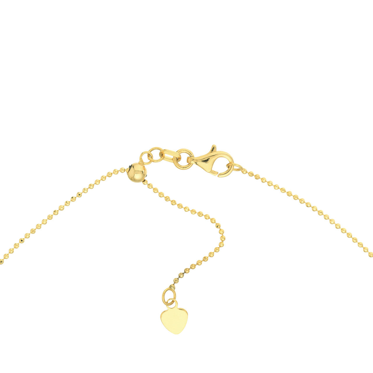 14K gold eternal hearts choker, close-up view
