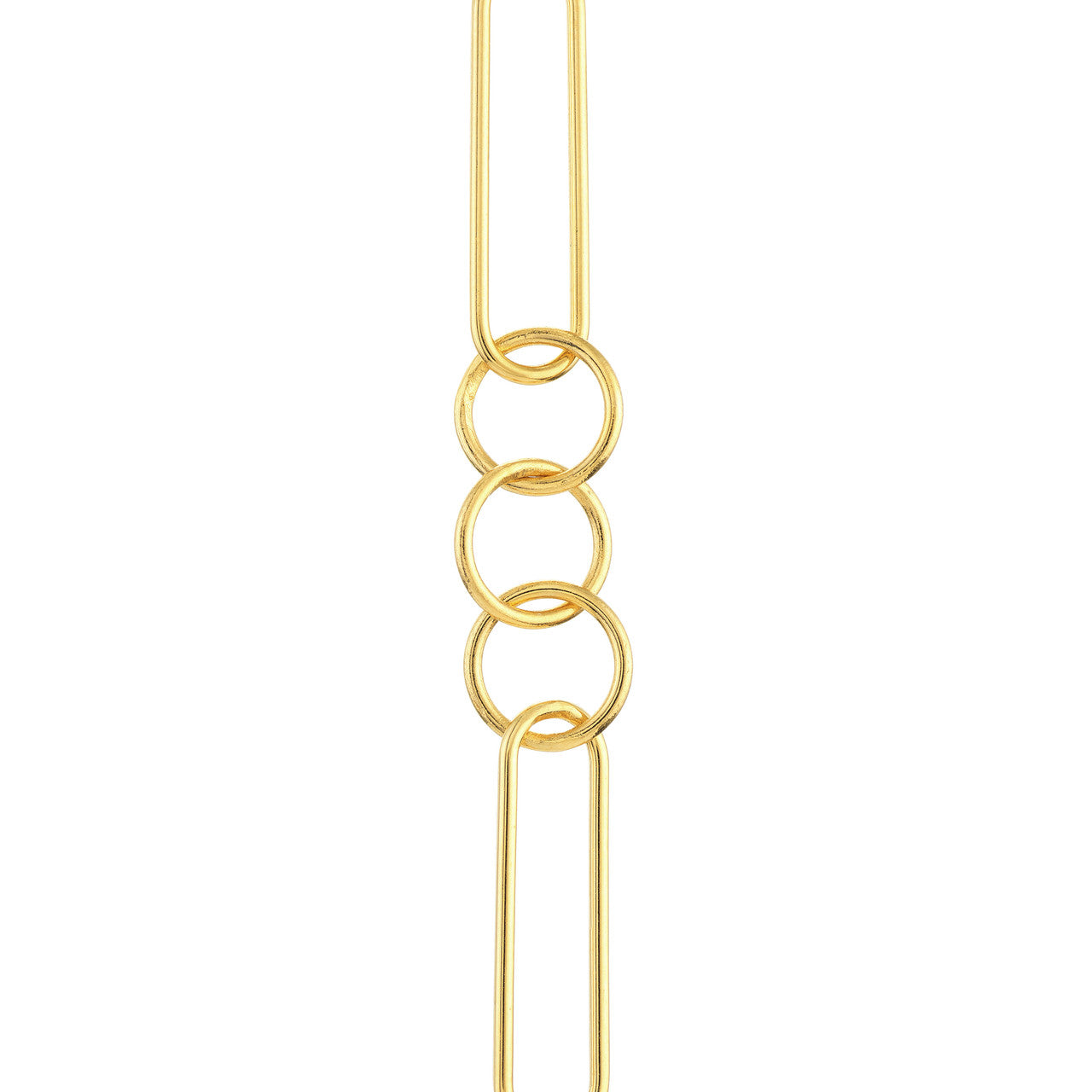 Simple My Store paper clip and circle link dangle earrings in silver, showcasing a modern and minimalist design.