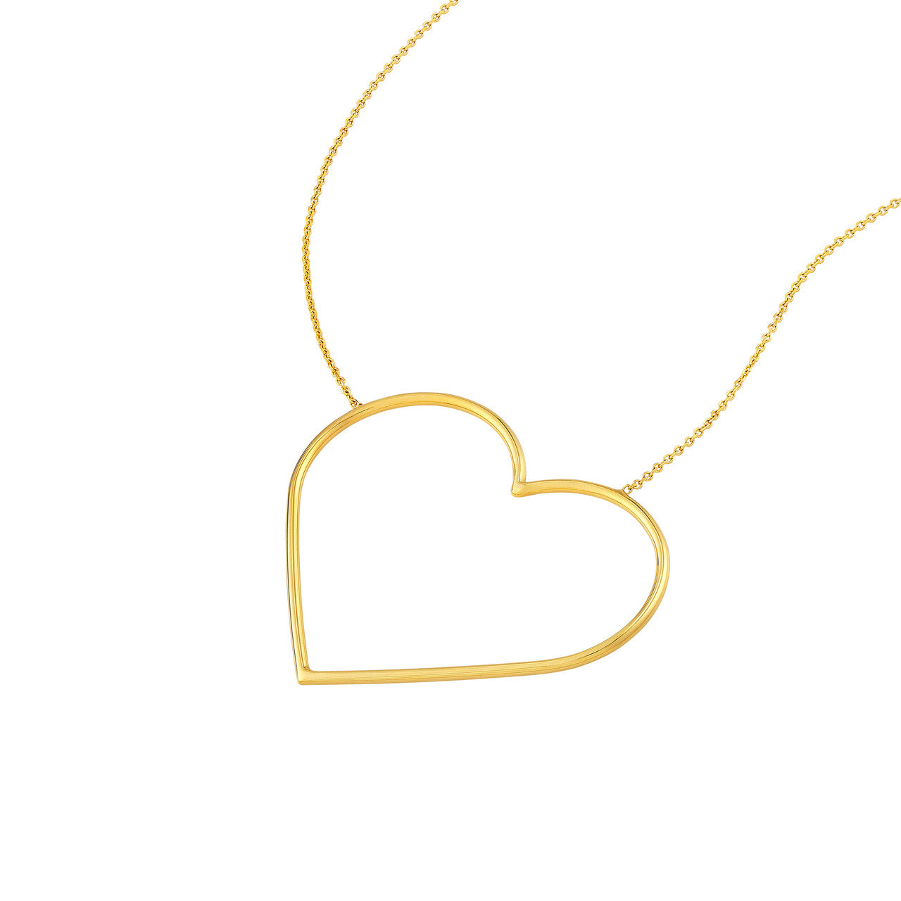 Slanted Oversized Wire Heart Adjustable Necklace 2