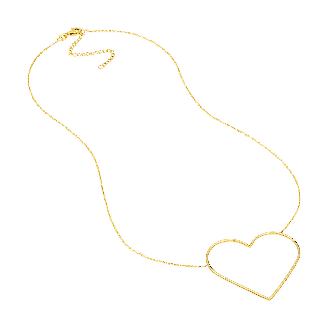Slanted Oversized Wire Heart Adjustable Necklace 3
