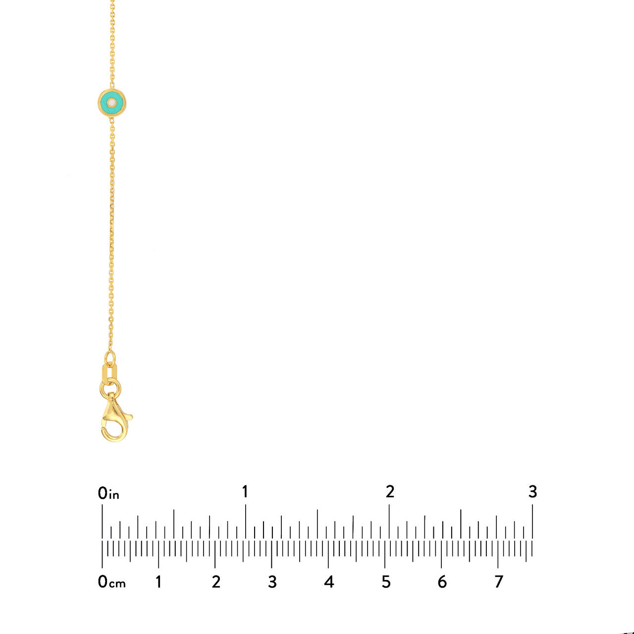 Turquoise Enamel Round Evil Eye Necklace 5