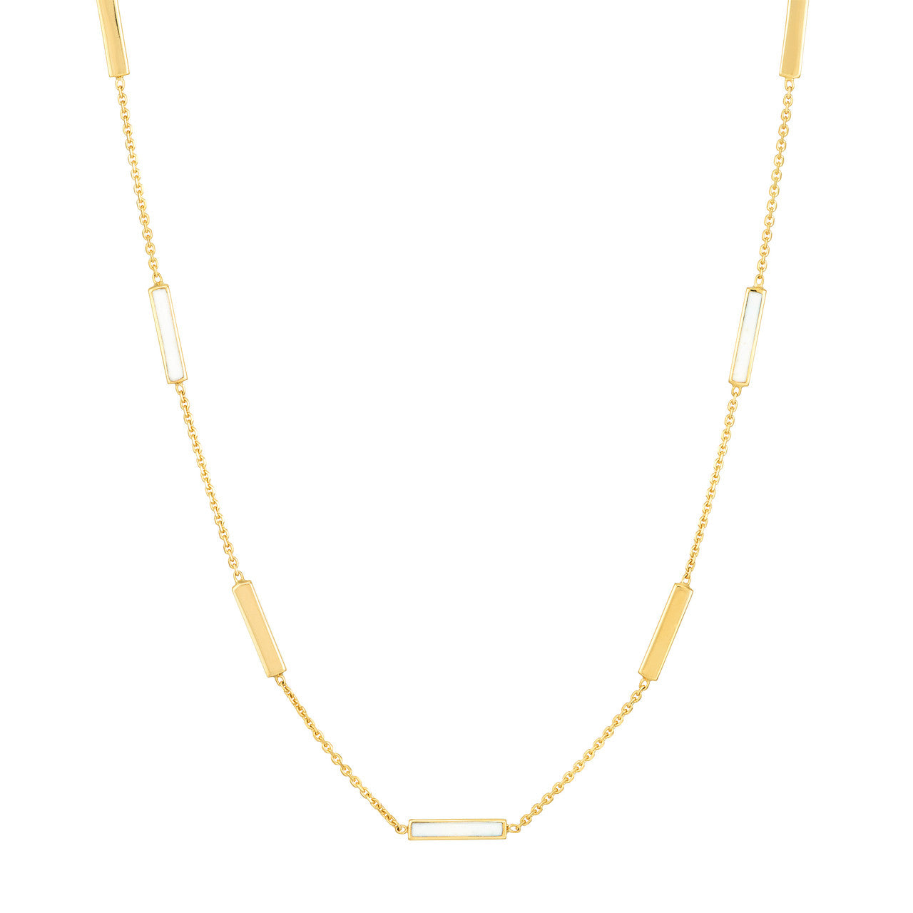 White Enamel Bar Necklace