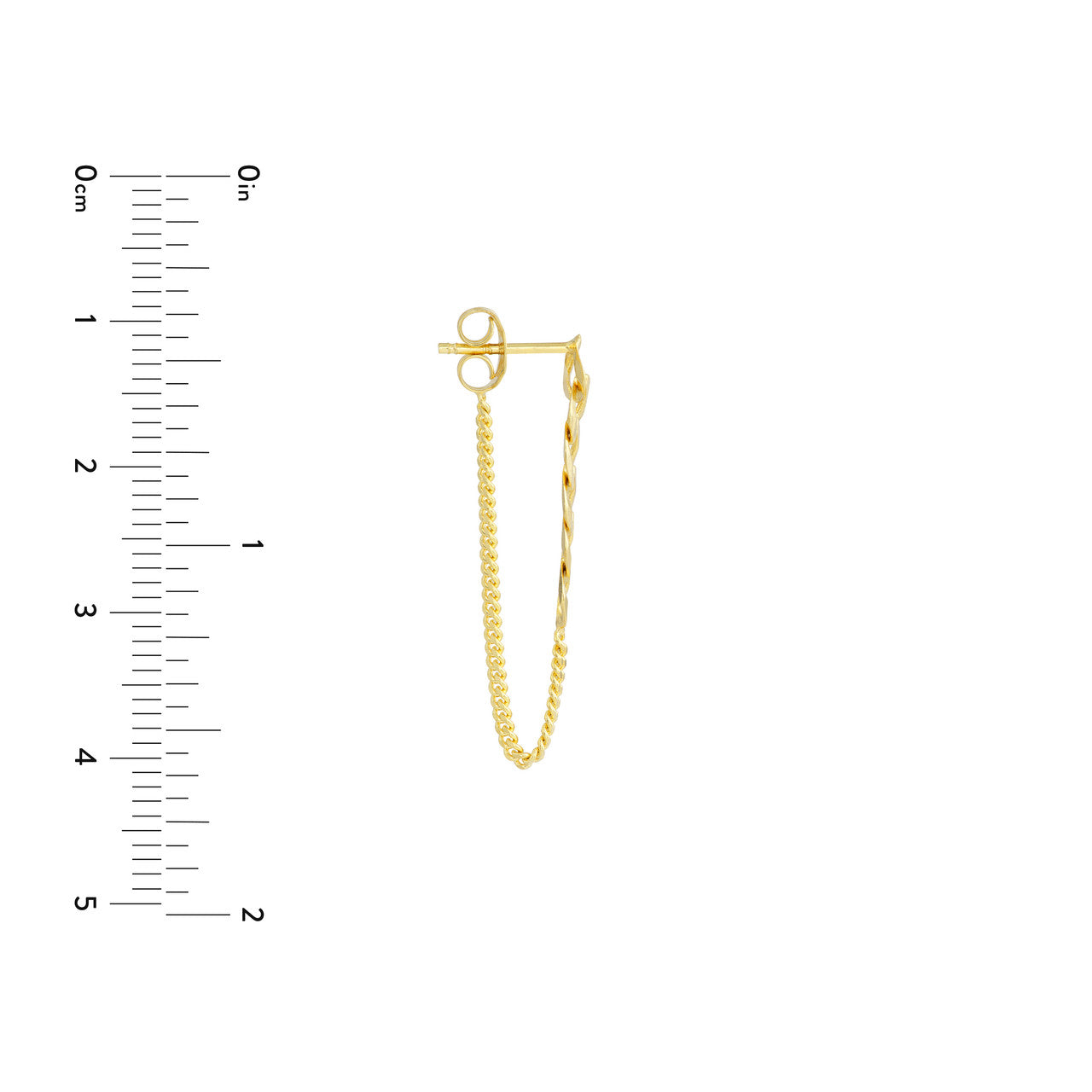 50/50 Curb Chain Front-to-Back Earrings