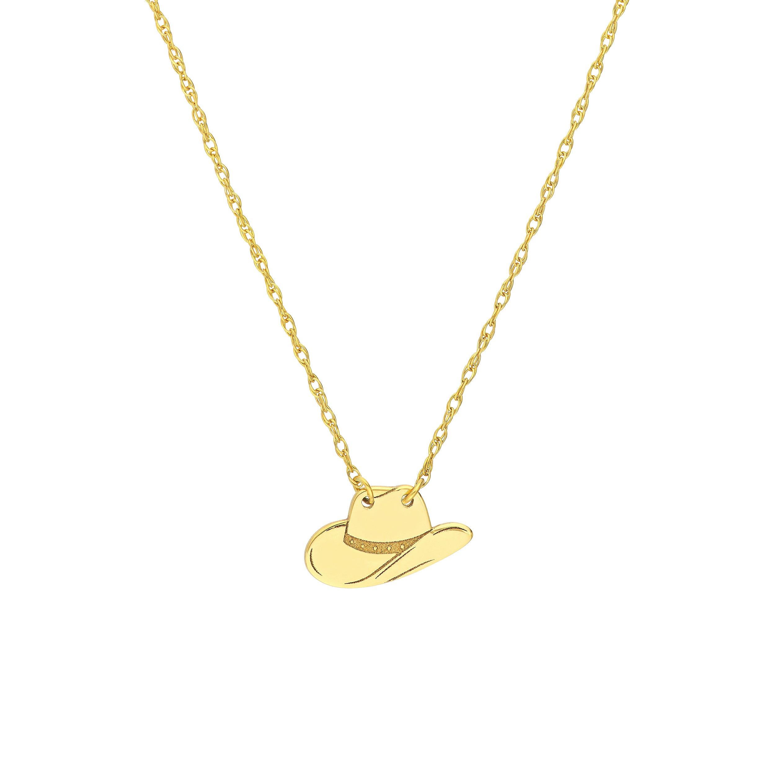 14K gold cowboy hat necklace