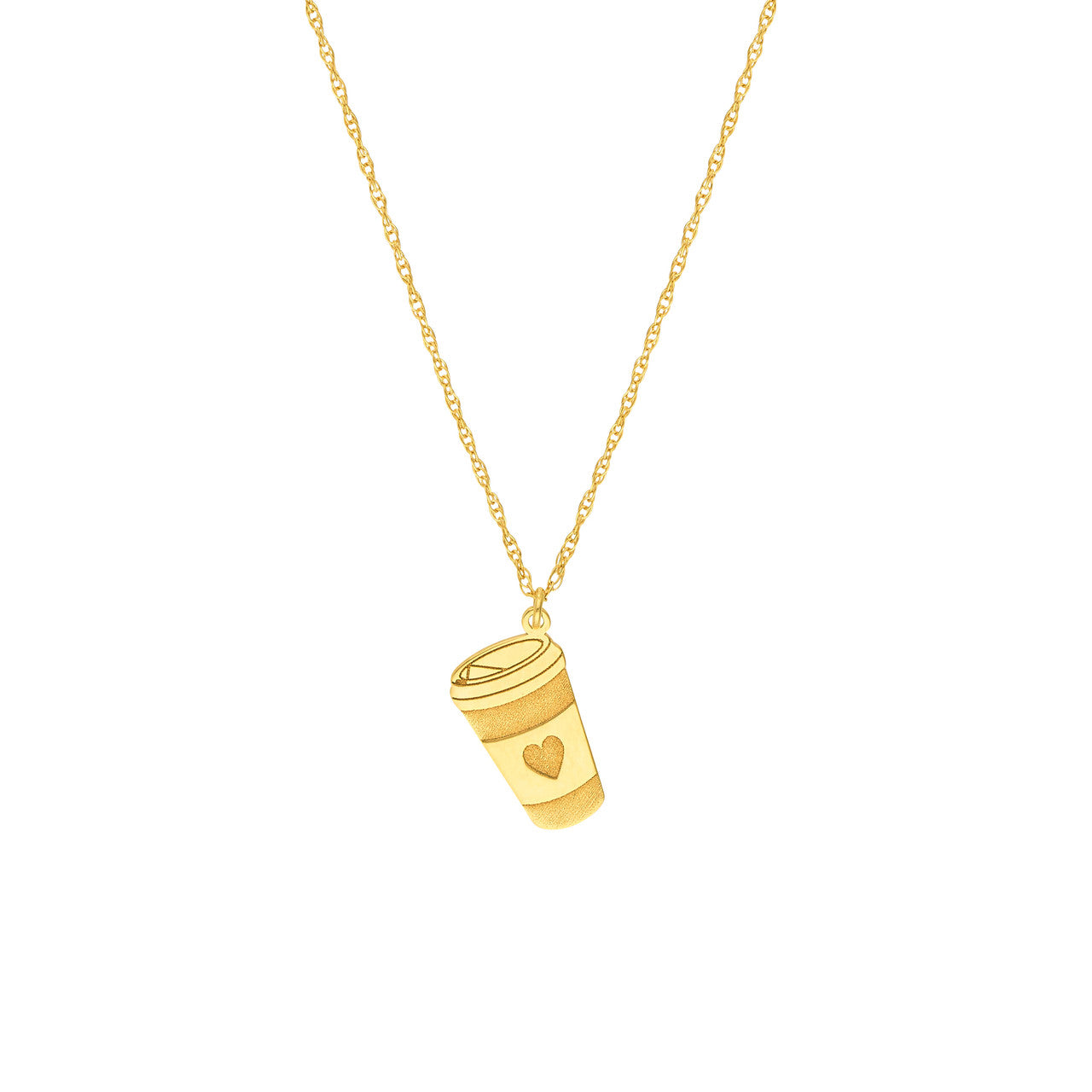 14K gold coffee cup charm necklace