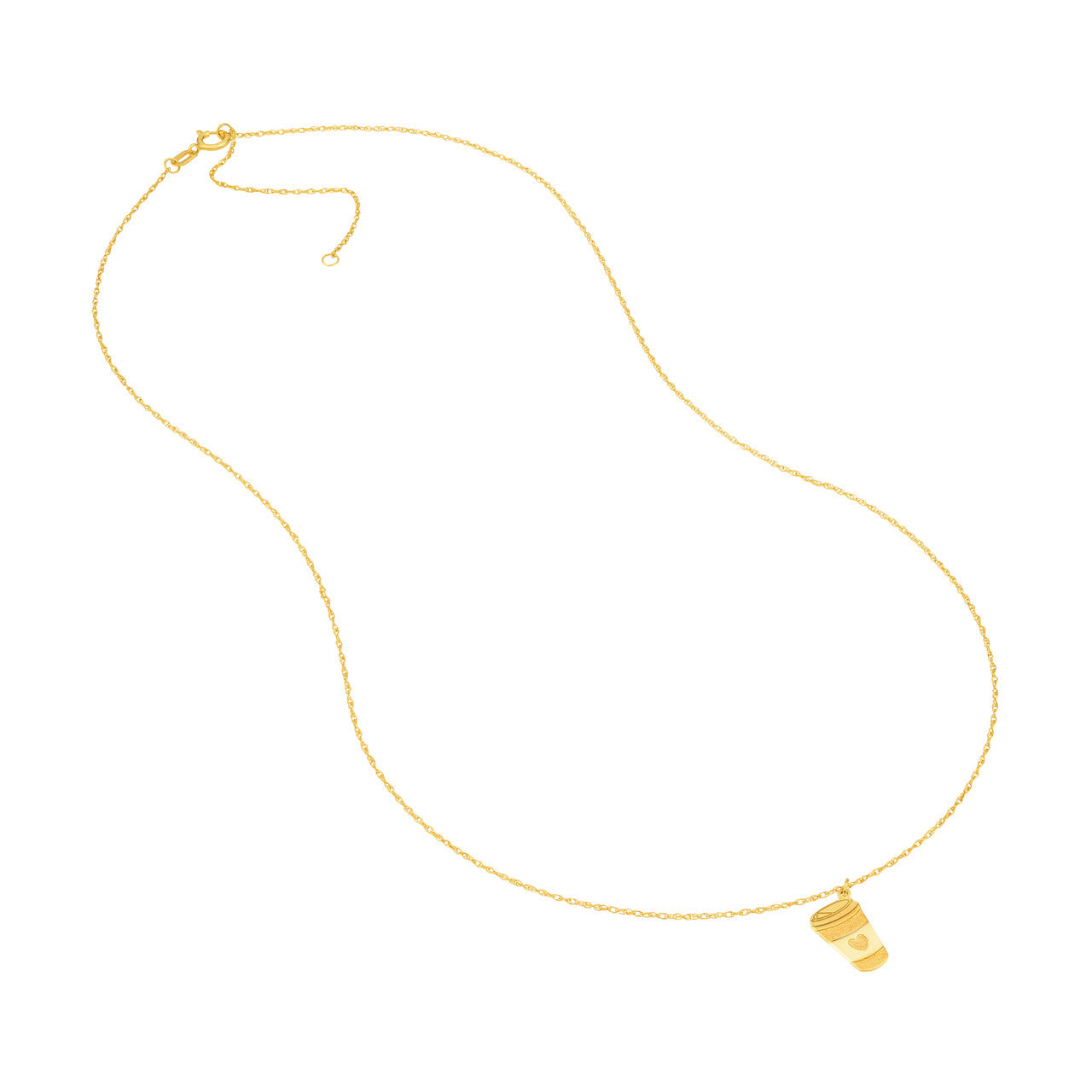 14K gold coffee cup charm necklace, additional view